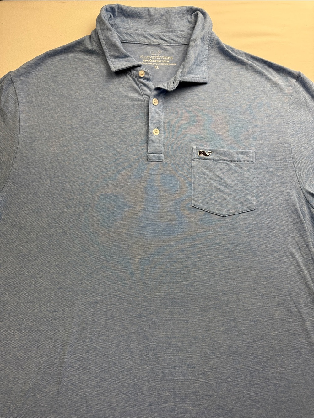 Vineyard Vines Men’s Edgartown Pocket Polo in Heather Sky Blue